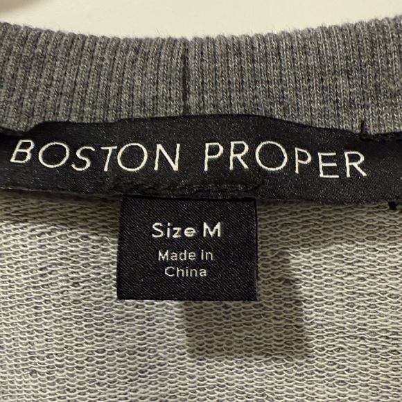 Boston Proper women’s Medium long sleeve cold shoulder beaded gray sweater - Picture 3 of 3